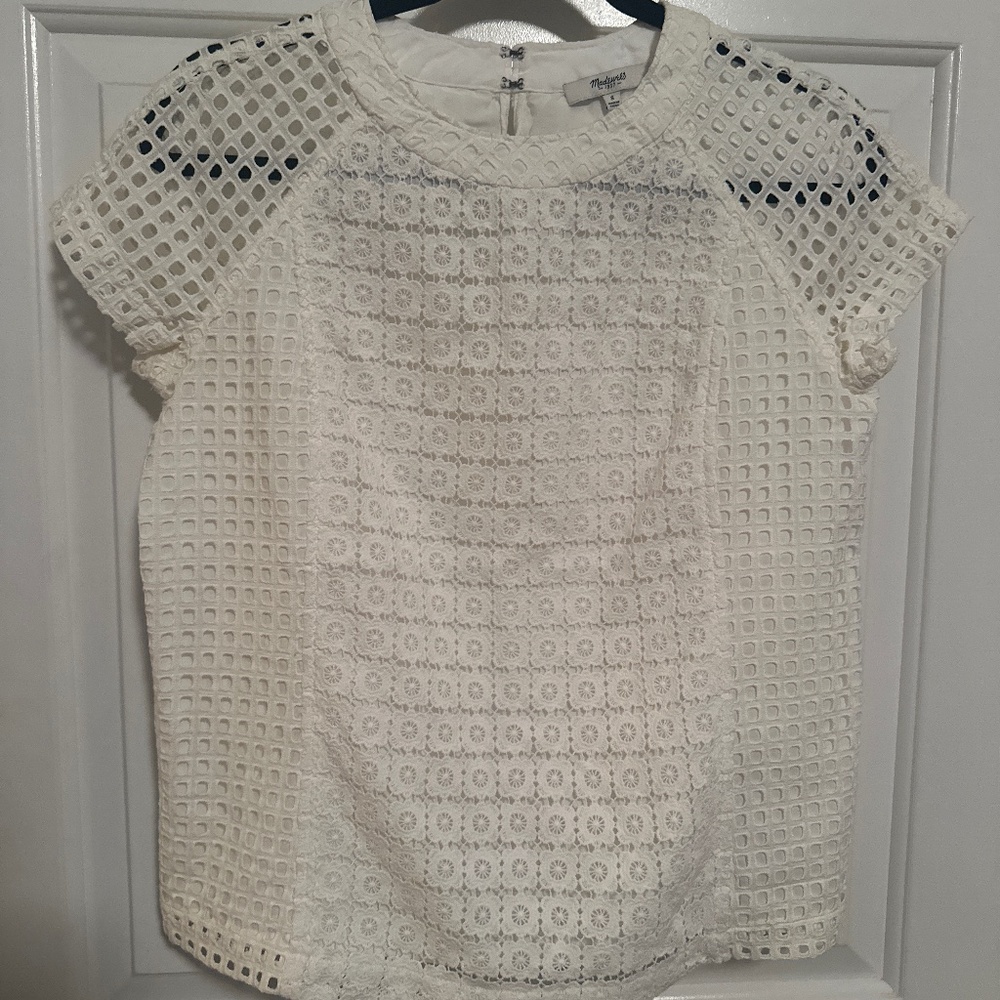 Madewell Ivory Eyelet Top